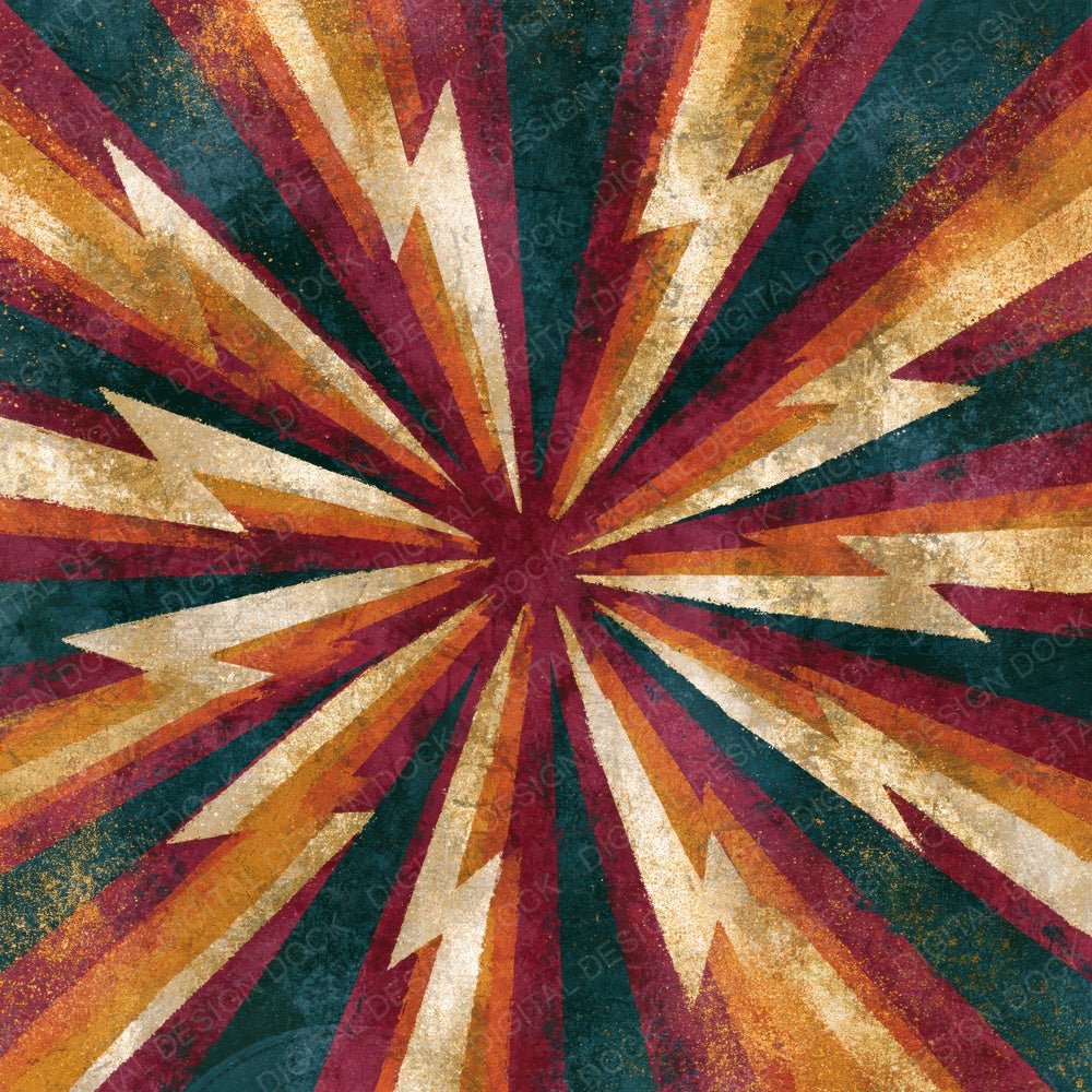 Impressionist Lightning Mandala Burgundy Pine Digital Paper Pack (DDD015187)
