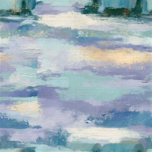 Impressionist Pioneer Wagons Lilac Mint Seamless Digital Paper Pack (DDD015188)