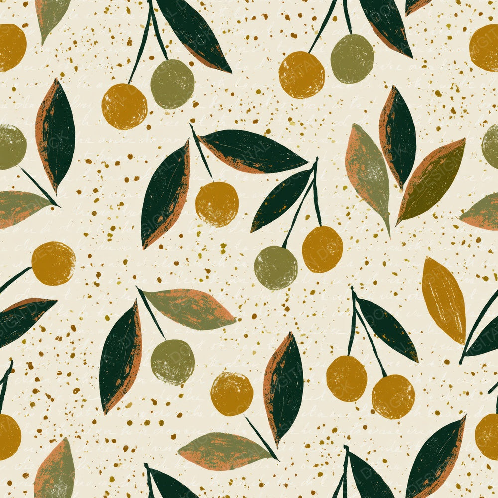 Sparse Modern Cherry Olive Ochre Digital Paper Pack (DDD015198)