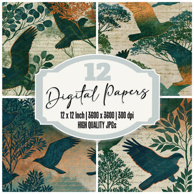 Victorian Osprey Eucalyptus Moss Digital Paper Pack (DDD015201)