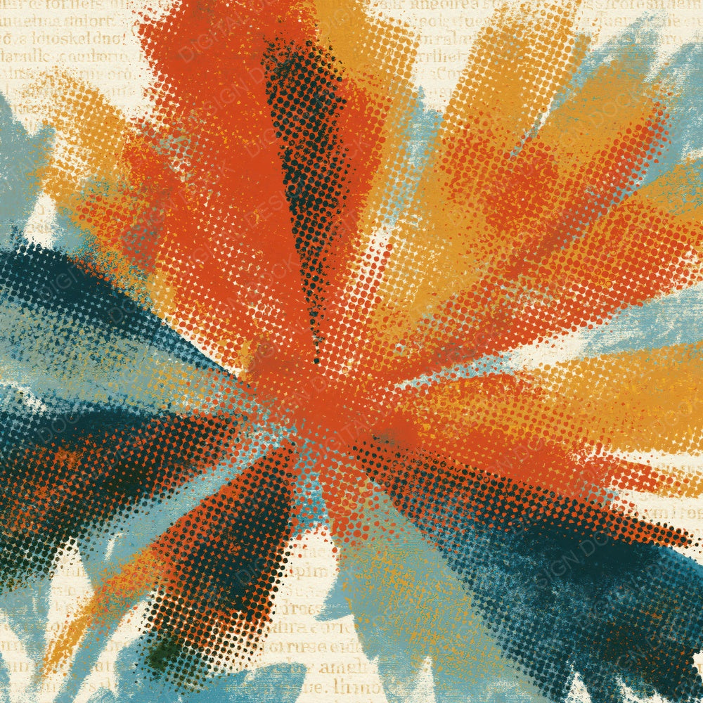 Halftone Burnt Orange Ochre Abstract Digital Paper Pack (DDD015211)