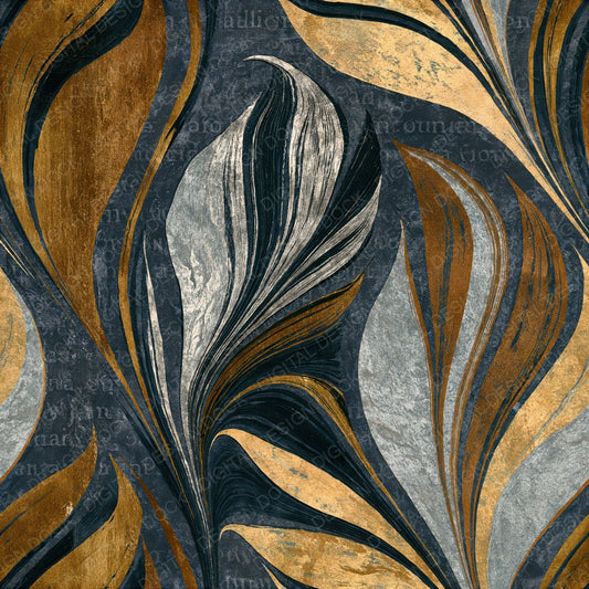 Paper Marbling Silver Bronze Abstract Seamless Digital Paper Pack (DDD015215)