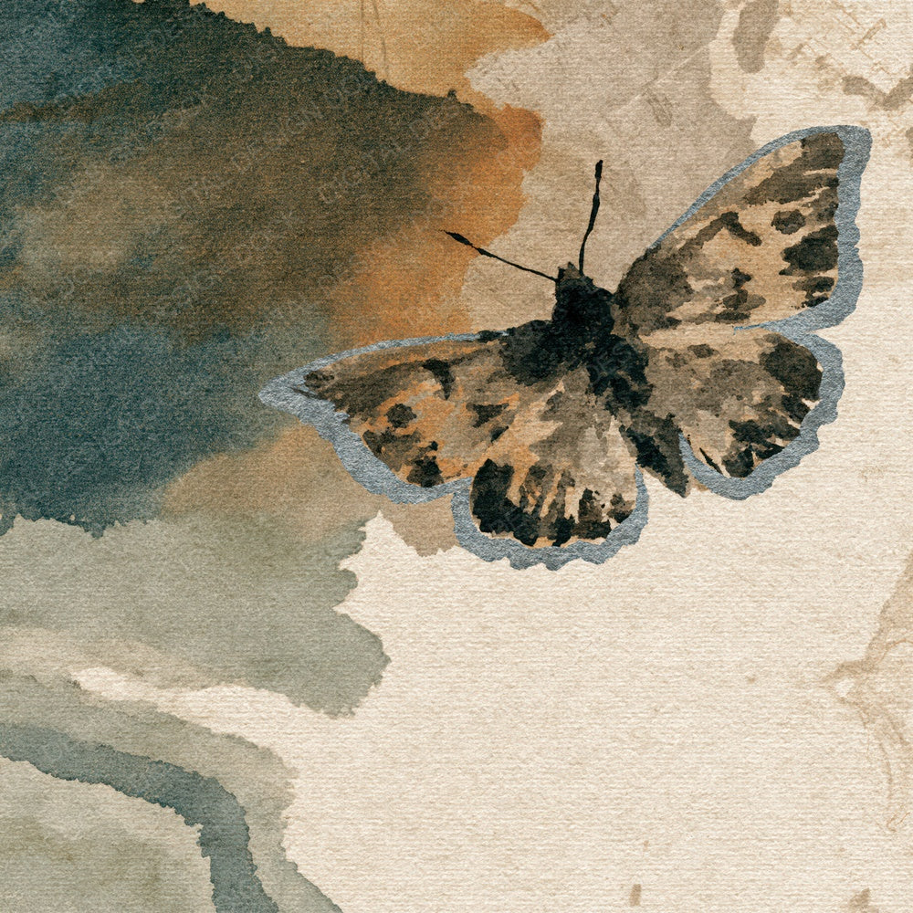 Sumi-e Moth Tobacco Sage Digital Paper Pack (DDD015221)
