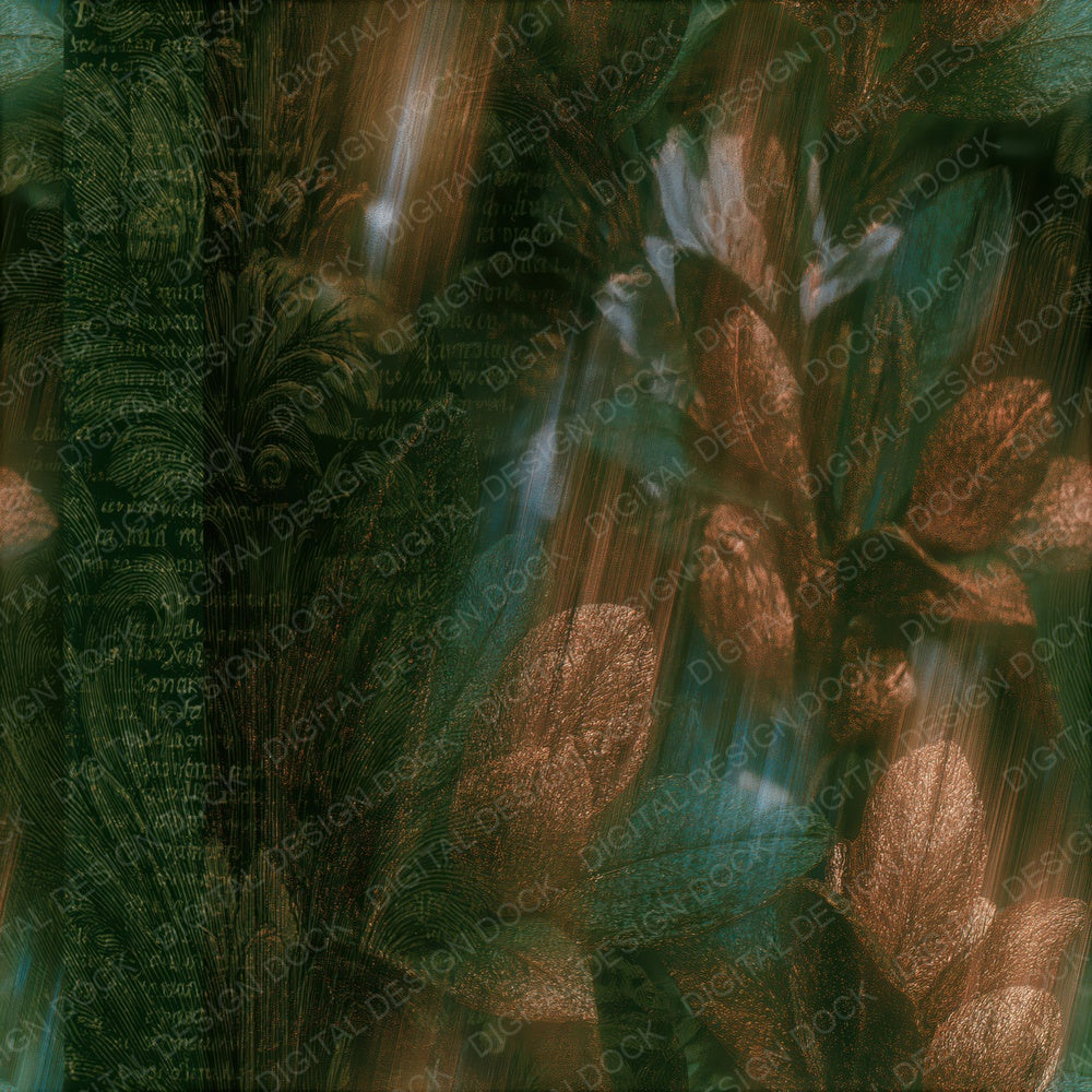 Baroque Olive Jade Copper Seamless Digital Paper Pack (DDD015226)