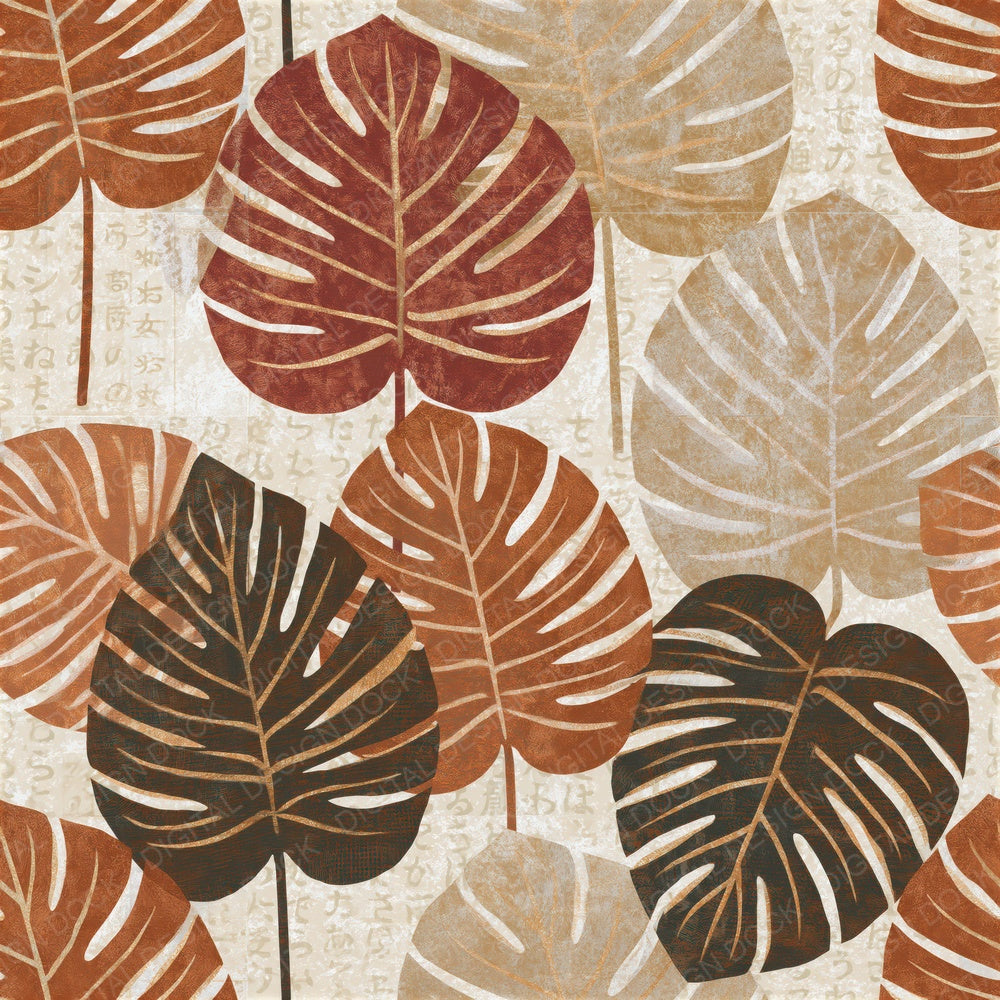 Fresco Monstera Grid Copper Seamless Digital Paper Pack (DDD015232)