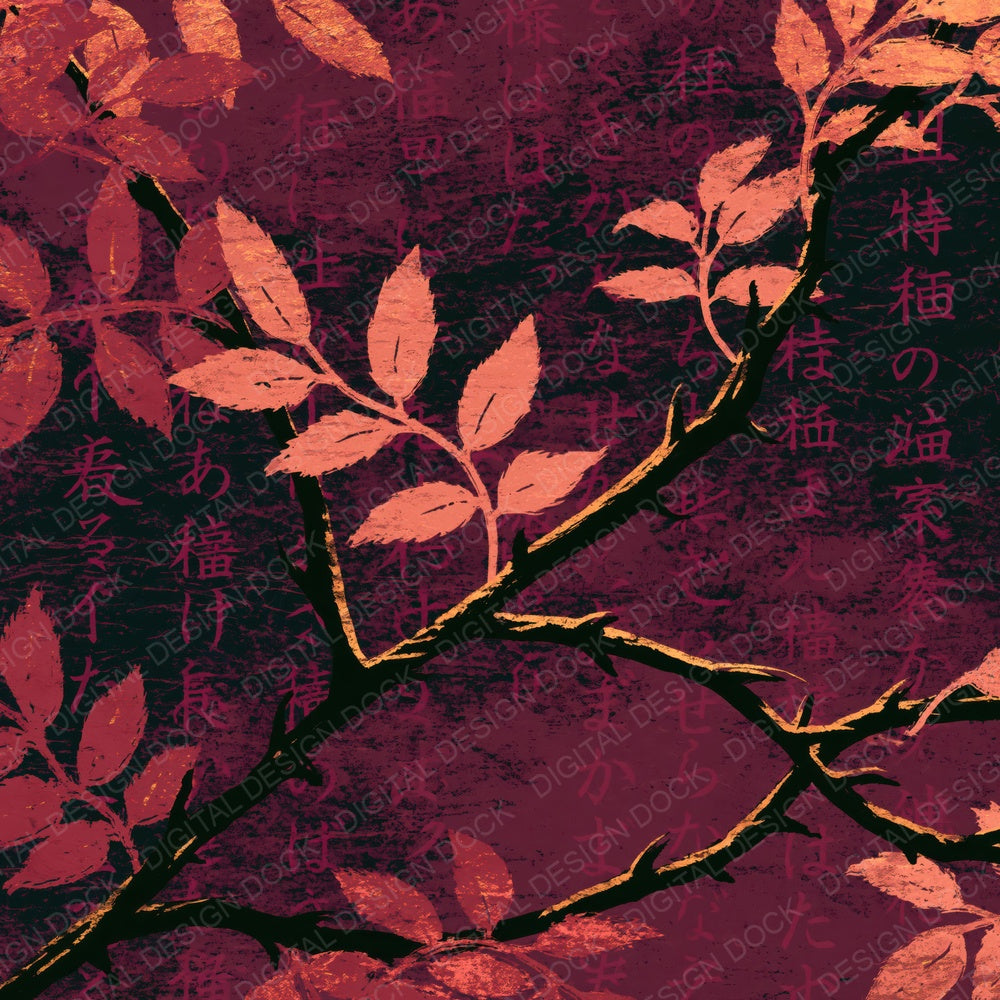Pop Art Thorny Vine Aubergine Digital Paper Pack (DDD015242)