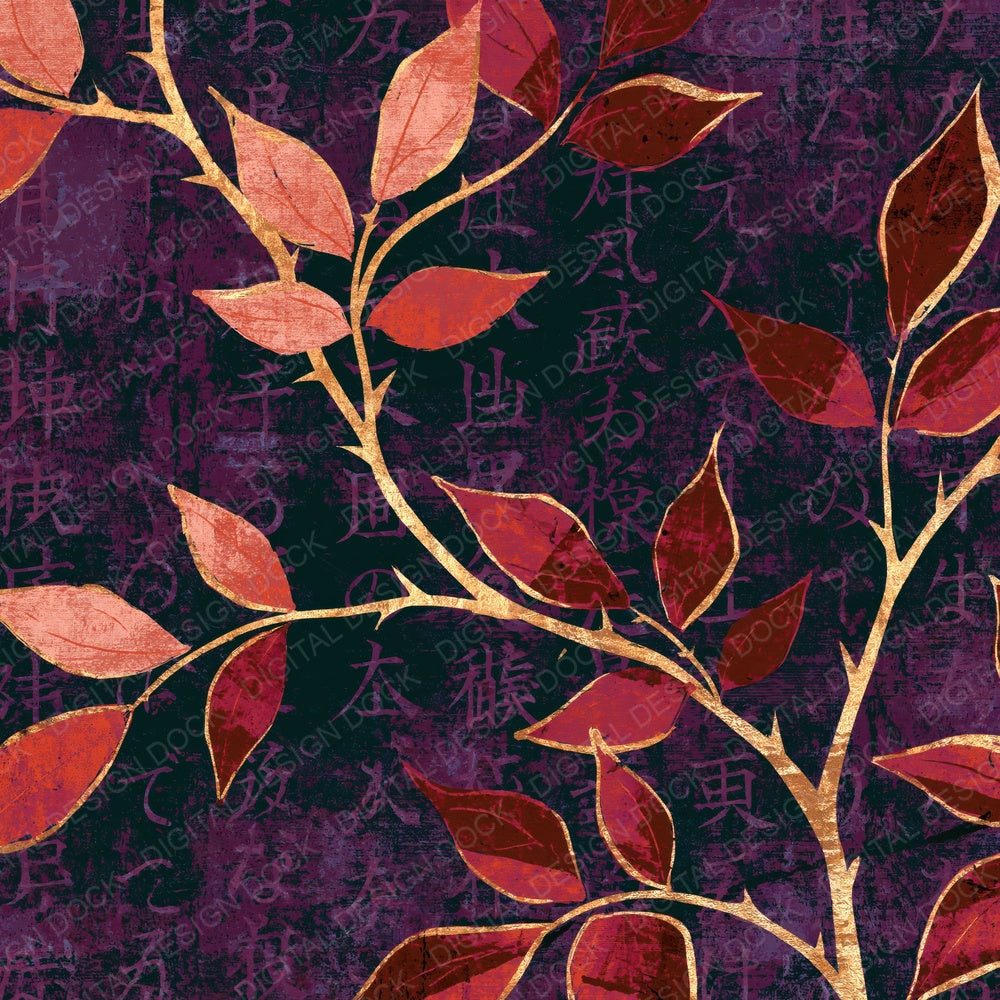 Pop Art Thorny Vine Aubergine Digital Paper Pack (DDD015242)
