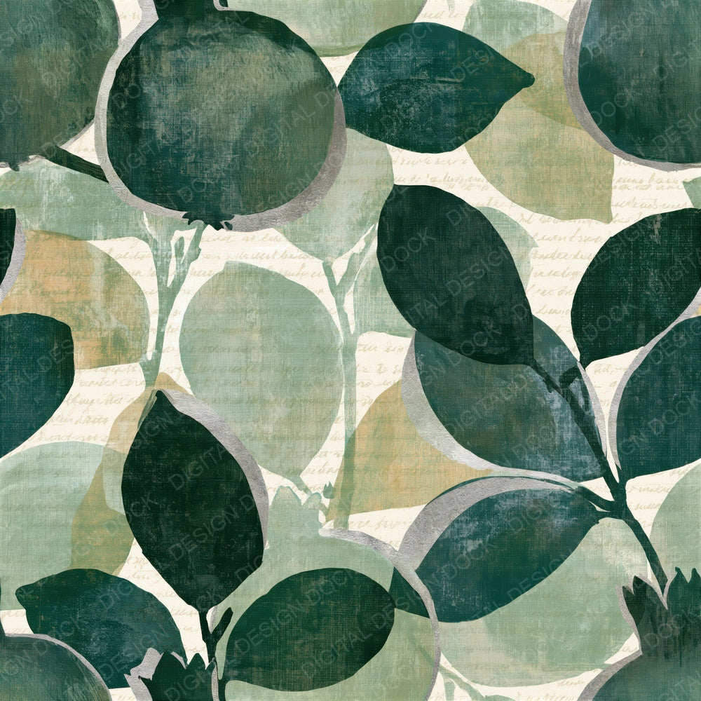 Photogram Quinces Sage Forest Seamless Digital Paper Pack (DDD015252)