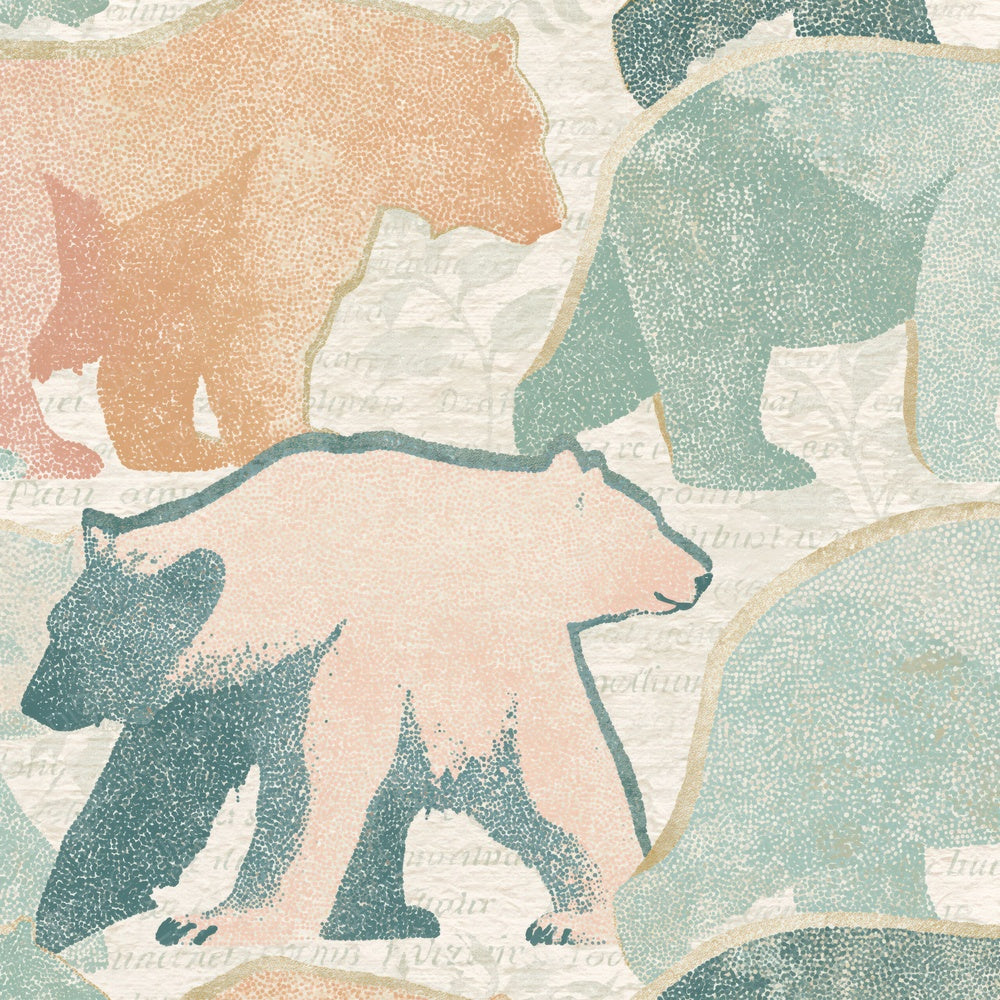 Pointillism Bears Blush Mint Digital Paper Pack (DDD015253)