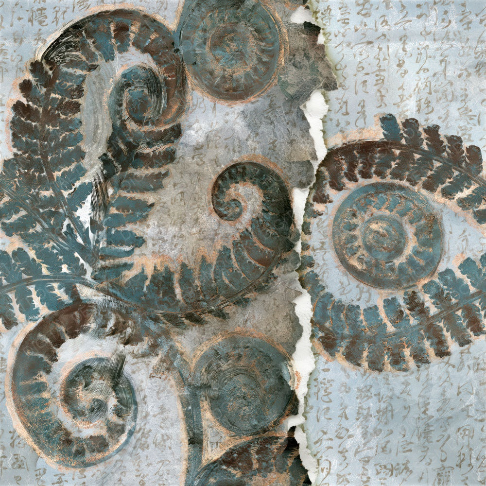 Collage Fiddlehead Fern Steel Seamless Digital Paper Pack (DDD015287)