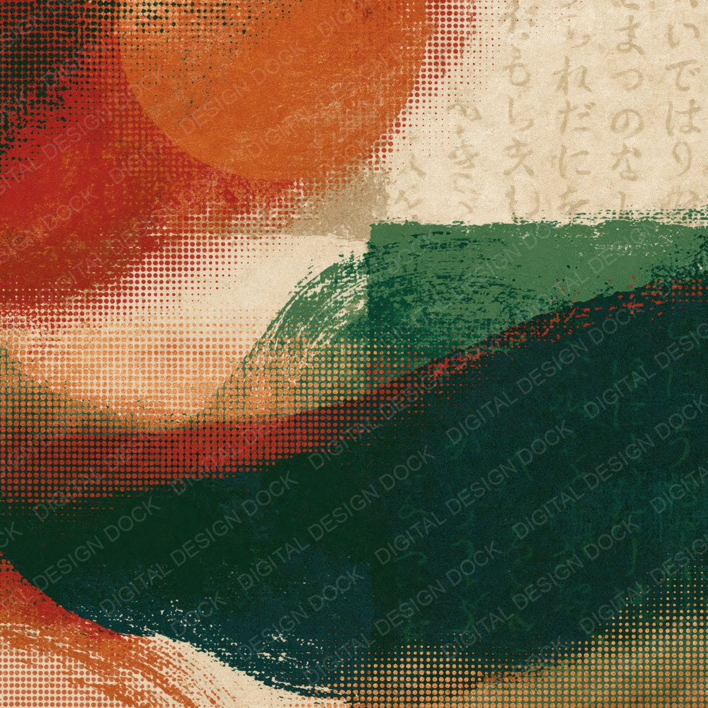 Halftone Cinnamon Moss Abstract Digital Paper Pack (DDD015290)