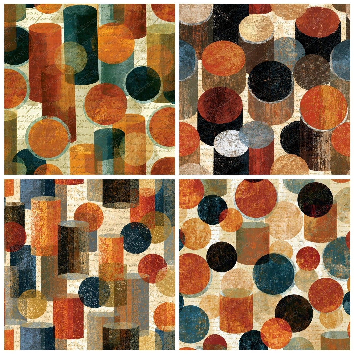 Maximalist Wax Cylinders Copper Umber Digital Paper Pack (DDD015294)