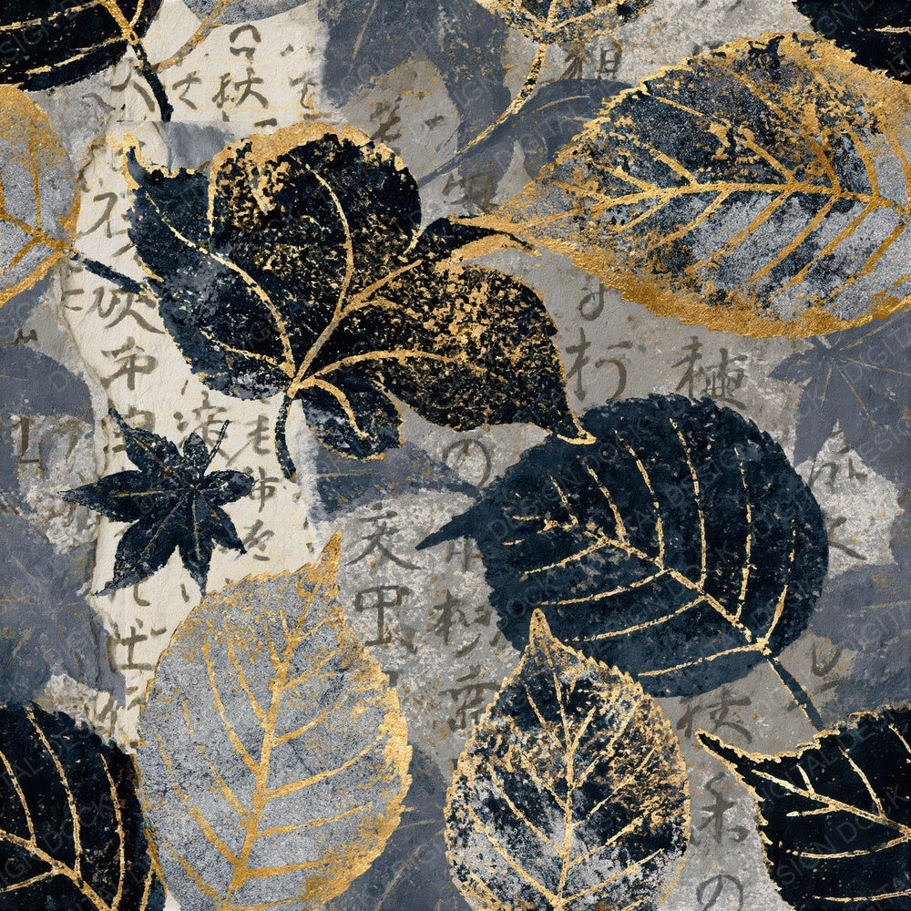 Collage Autumn Leaves Storm Grey Seamless Digital Paper Pack (DDD015308)