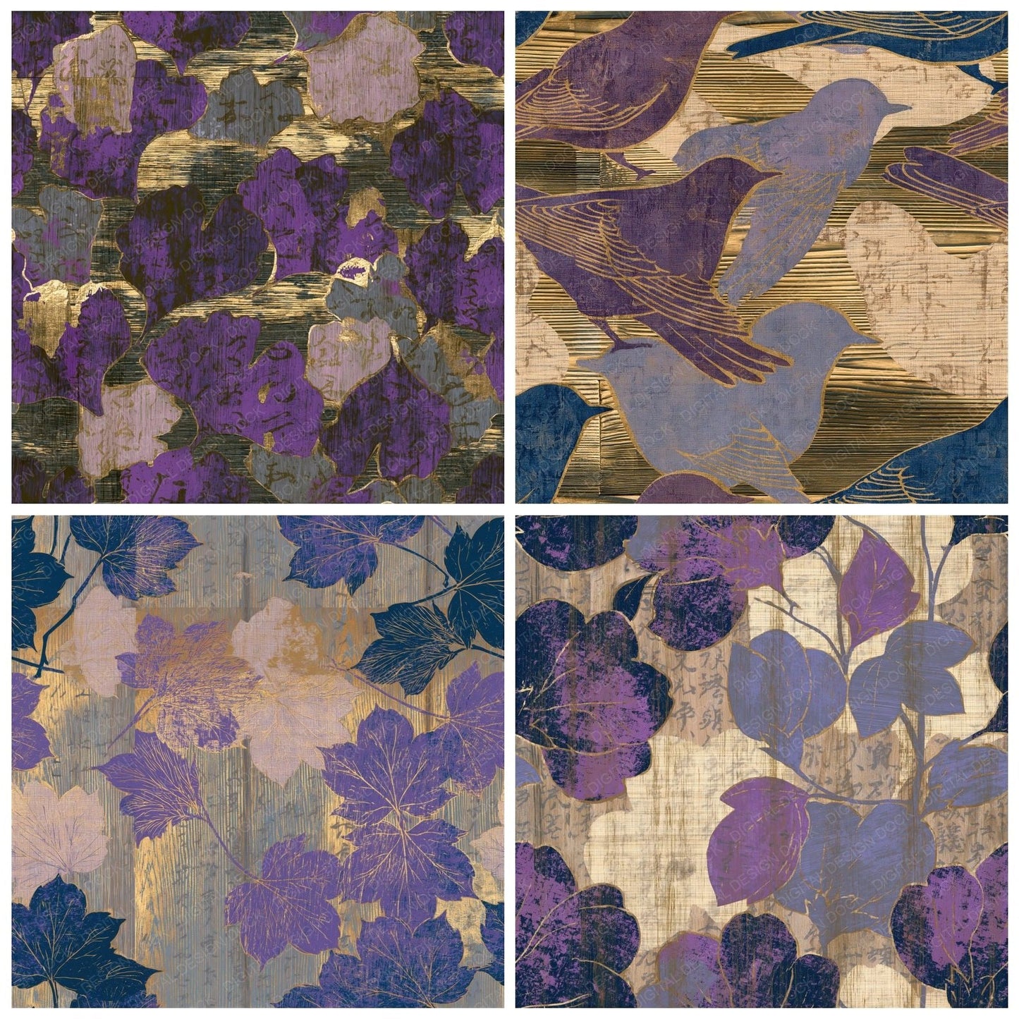 Pyrography Violet Linen Slate Seamless Digital Paper Pack (DDD015312)