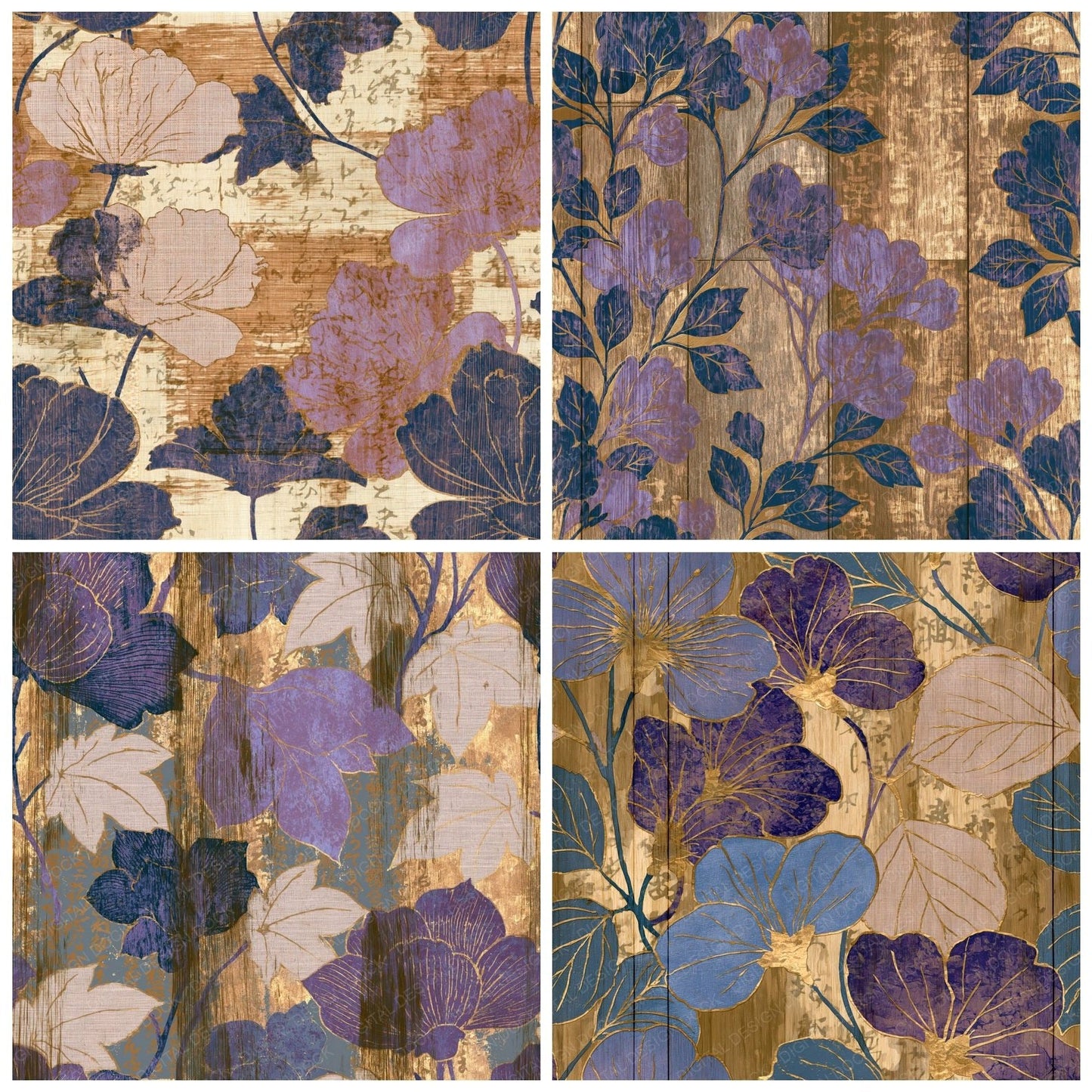 Pyrography Violet Linen Slate Seamless Digital Paper Pack (DDD015312)