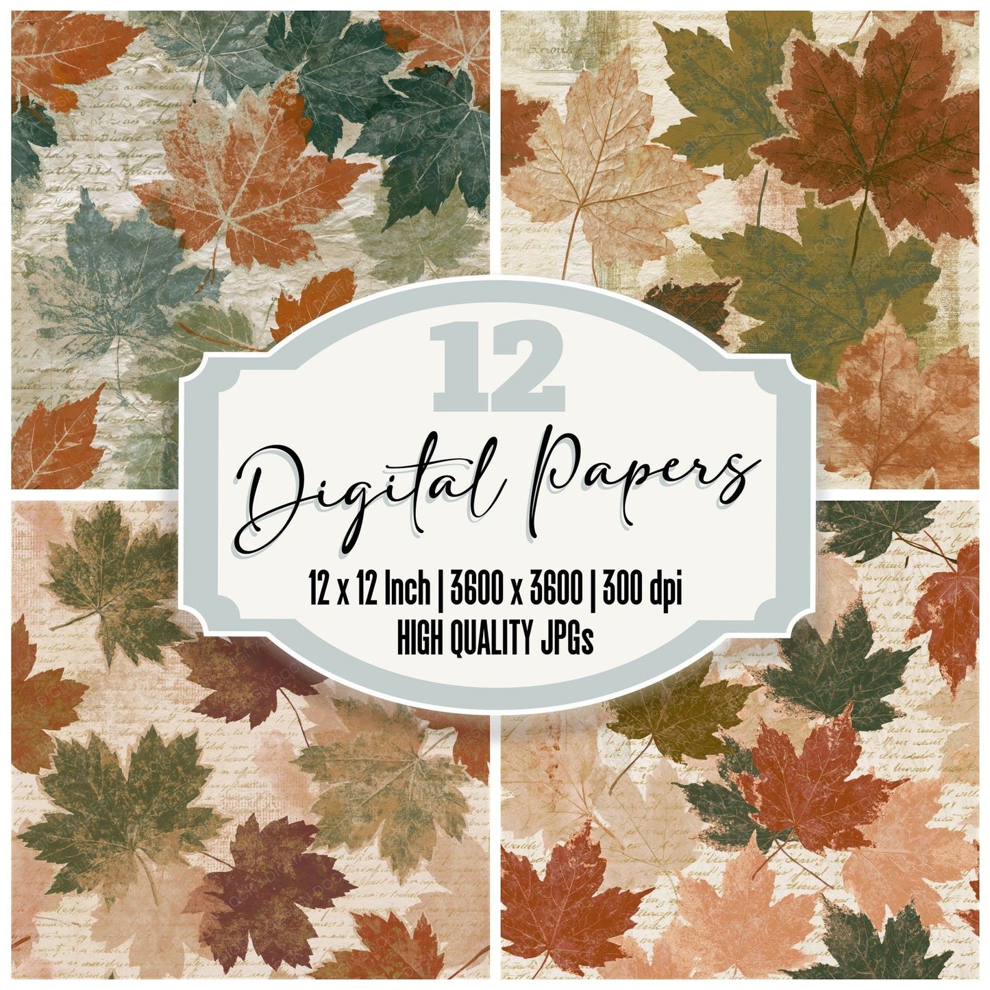 Blueprint Maple Cinnamon Moss Seamless Digital Paper Pack (DDD015325)