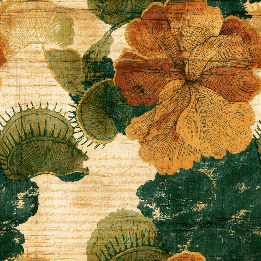 Pyrography Venus Flytrap Olive Seamless Digital Paper Pack (DDD015333)