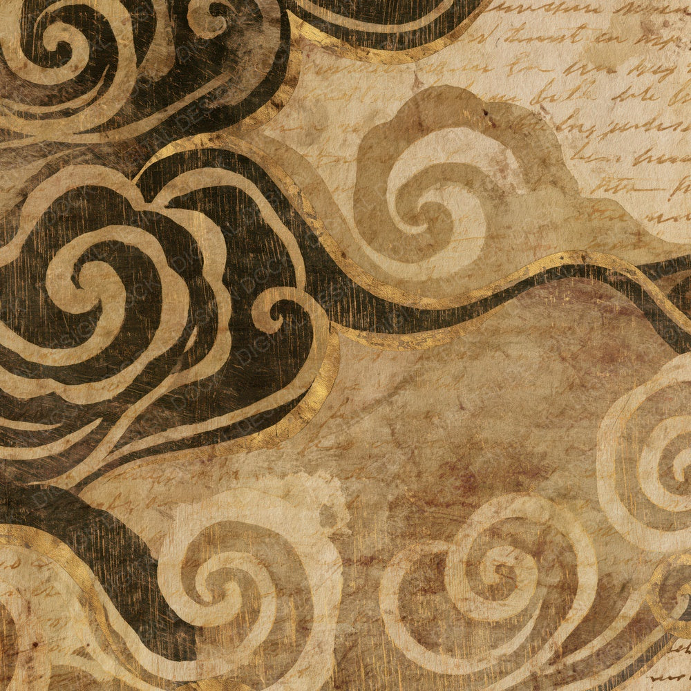 Woodcut Dust Devils Sepia Beige Digital Paper Pack (DDD015342)