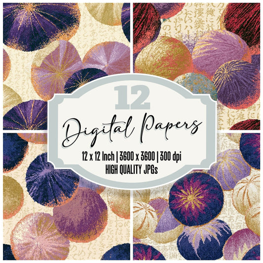 Pixel Truffles Lilac Gold Seamless Digital Paper Pack (DDD015358)