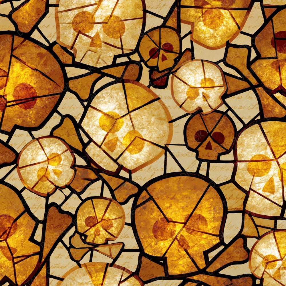 Stained Glass Jolly Rogers Honey Mustard Digital Paper Pack (DDD015361)
