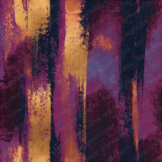 Monoprint Aubergine Brass Plum Abstract Seamless Digital Paper Pack (DDD015411)