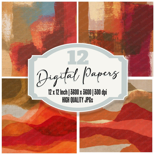 Screenprint Cinnamon Cardamom Chilli Abstract Digital Paper Pack (DDD015414)
