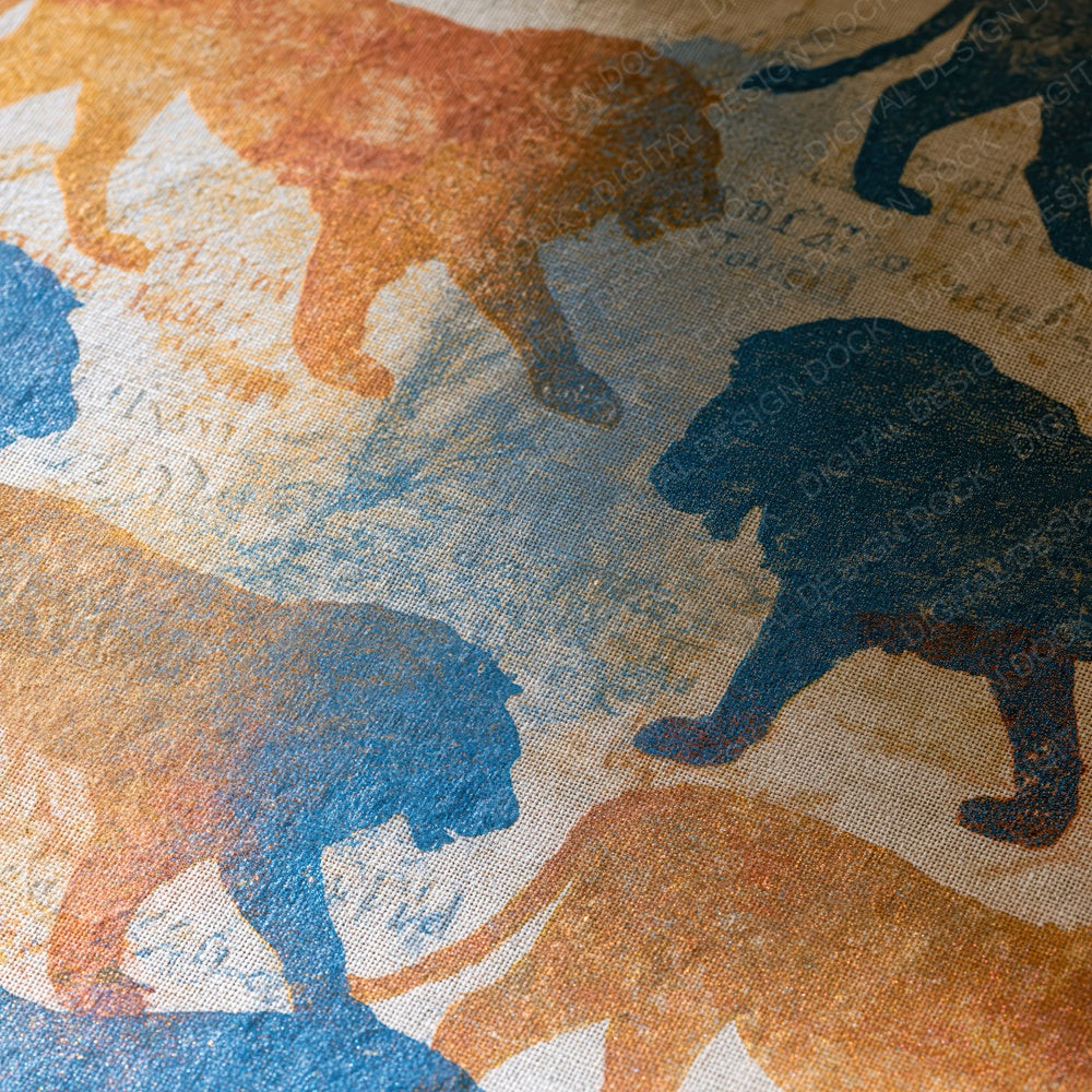 Risograph Lion Terracotta Azure Digital Paper Pack (DDD015435)