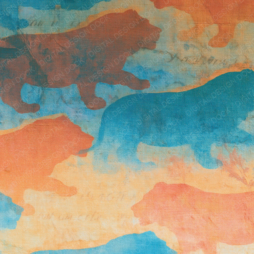 Risograph Lion Terracotta Azure Digital Paper Pack (DDD015435)