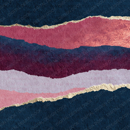Torn Paper Rose Wine Pewter Abstract Digital Paper Pack (DDD015442)