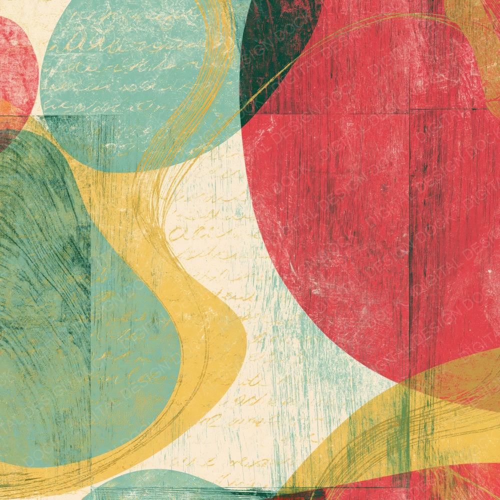 Woodcut Mint Strawberry Lemon Abstract Digital Paper Pack (DDD015443)