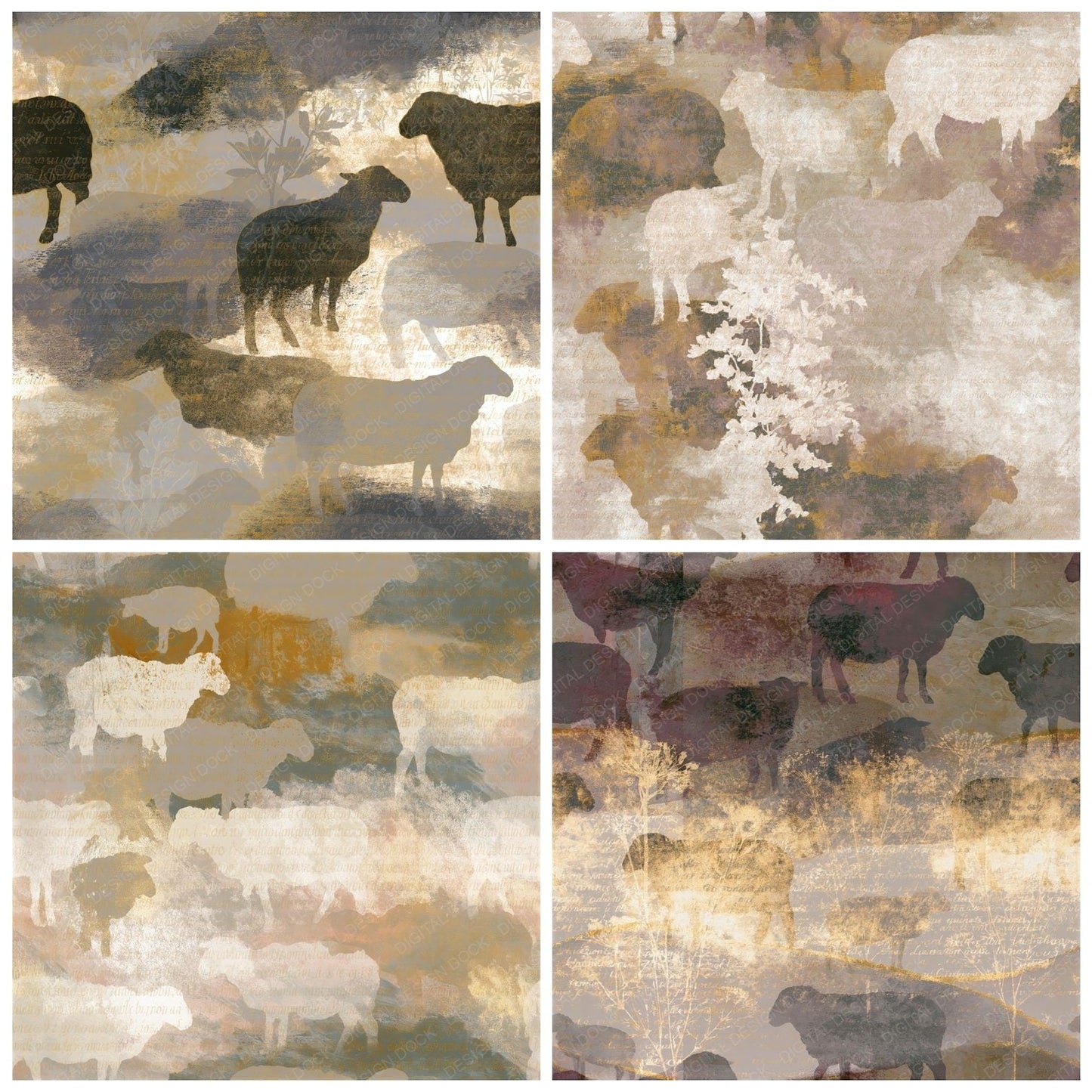 Infrared Sheep Bone Taupe Seamless Digital Paper Pack (DDD015453)