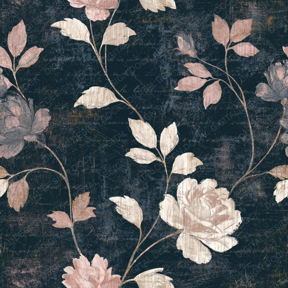 Scratchboard Climbing Roses Blush Bone Digital Paper Pack (DDD015456)
