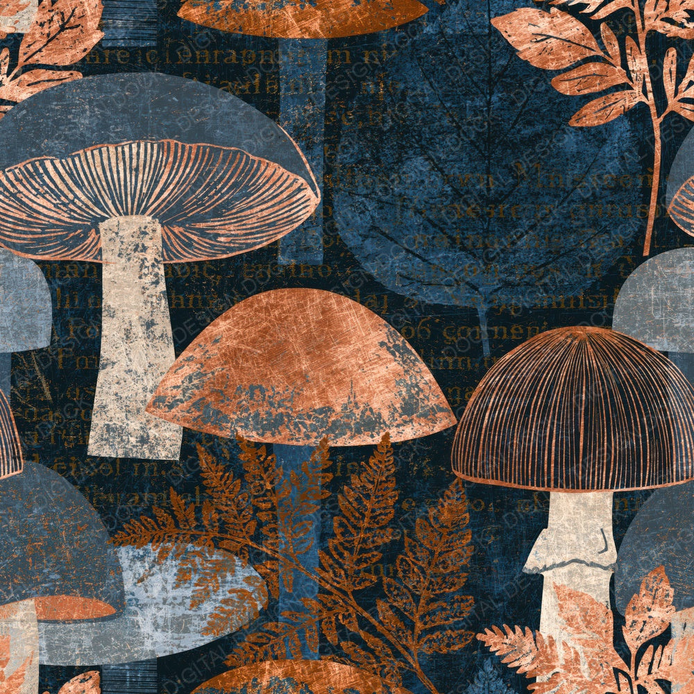 Scratchboard Fungi Grey Shell Digital Paper Pack (DDD015457)
