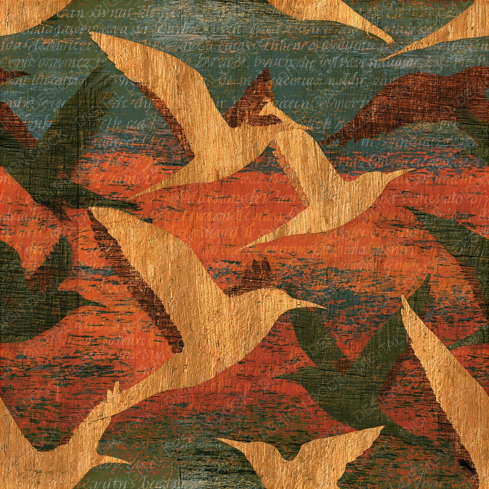 Pyrography Gulls Clay Olive Seamless Digital Paper Pack (DDD015472)