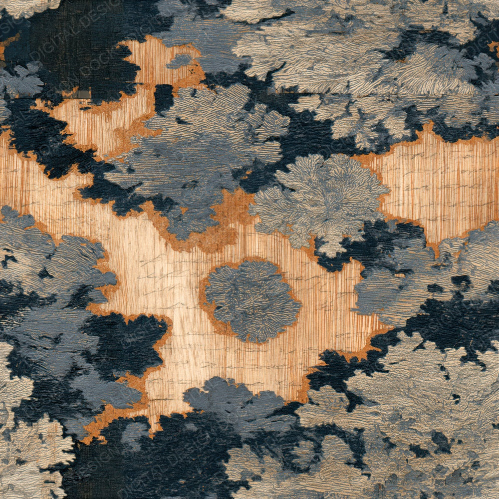 Pyrography Lichen Storm Grey Silver Seamless Digital Paper Pack (DDD015492)