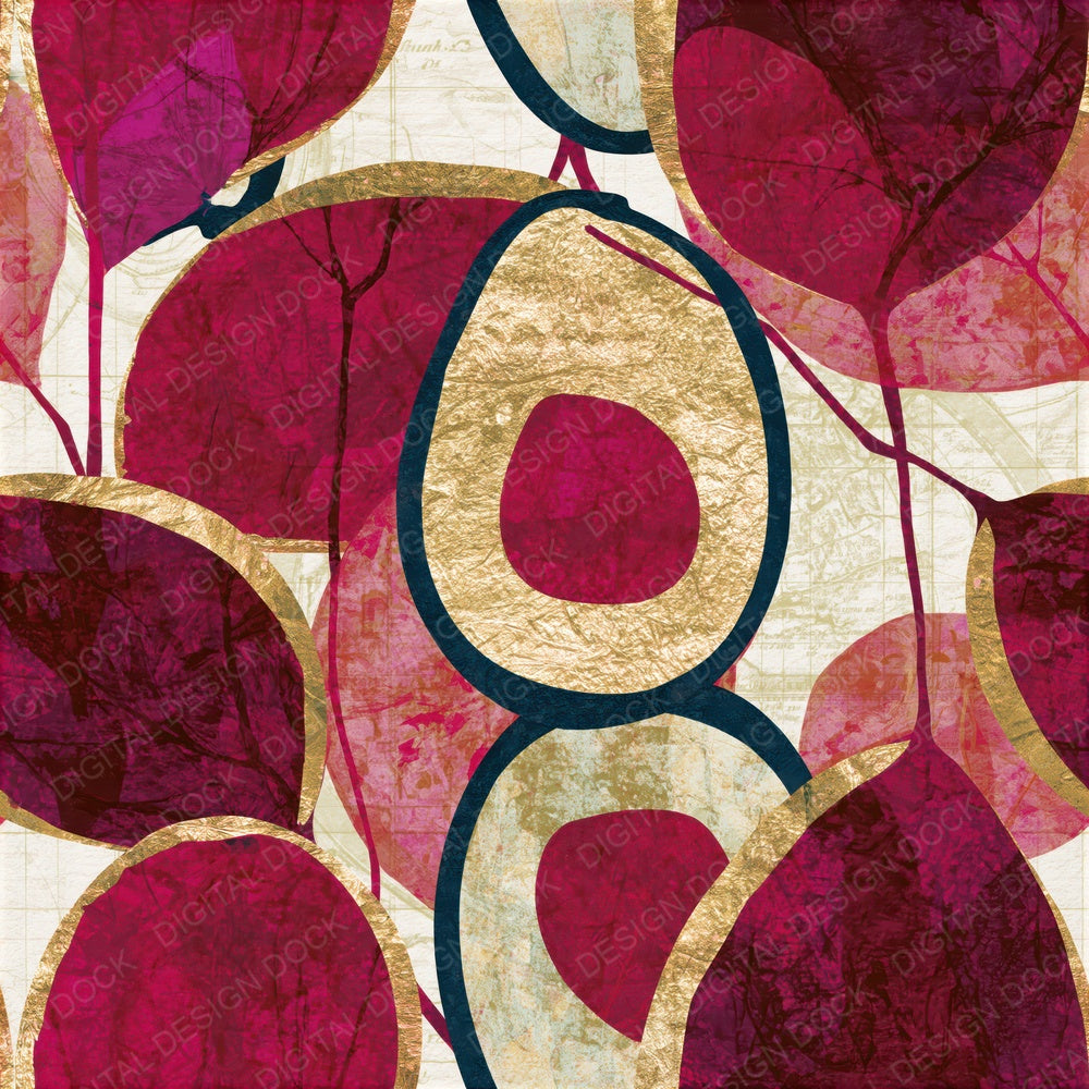 Blueprint Avocado Mulled Wine Seamless Digital Paper Pack (DDD015505)