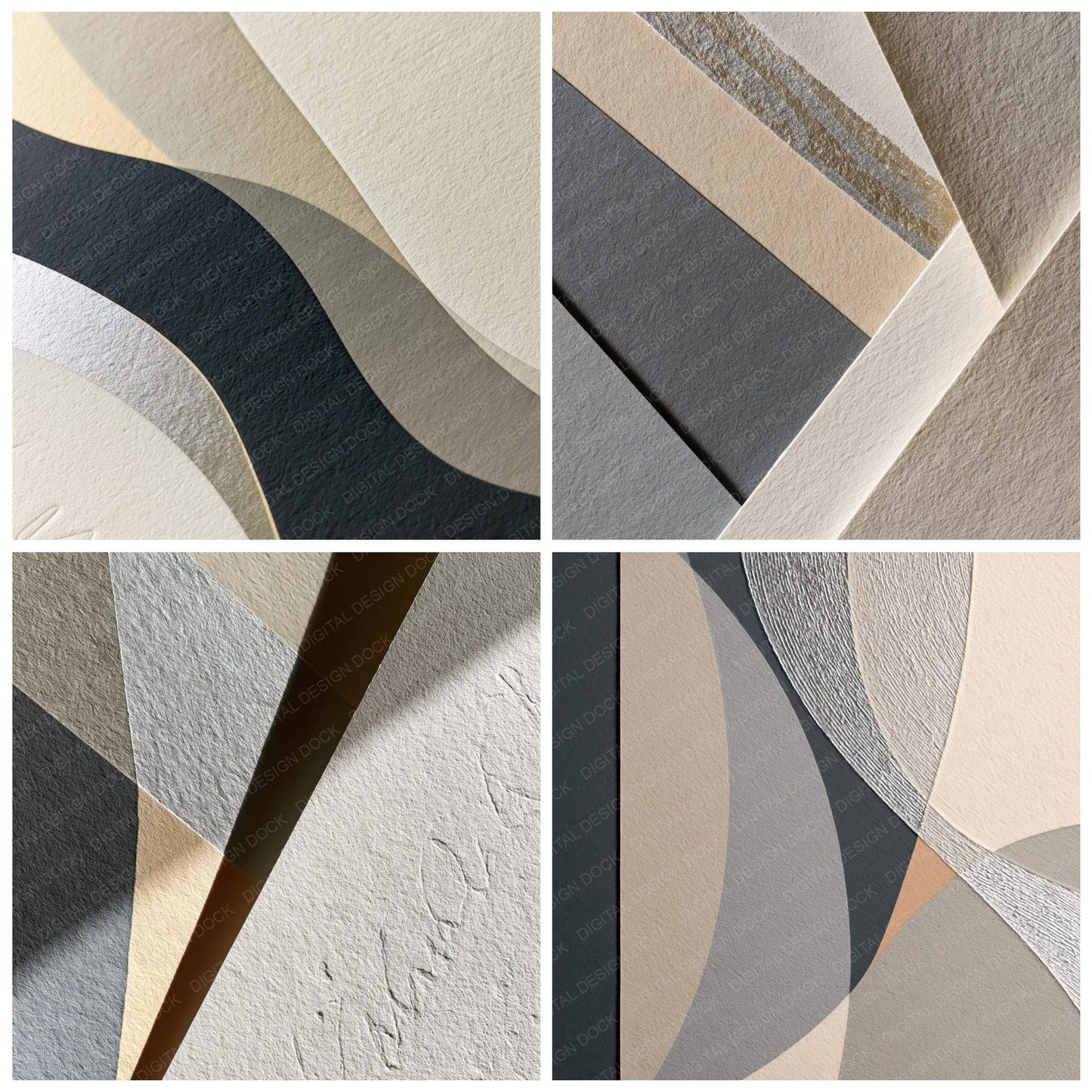 Letterpress Oyster Storm Grey Tonal Digital Paper Pack (DDD015554)