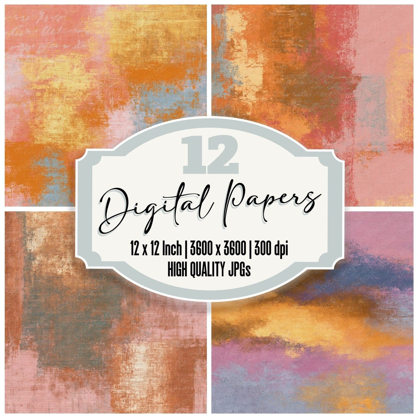 Tapestry Amber Rose Gold Tonal Digital Paper Pack (DDD015562)