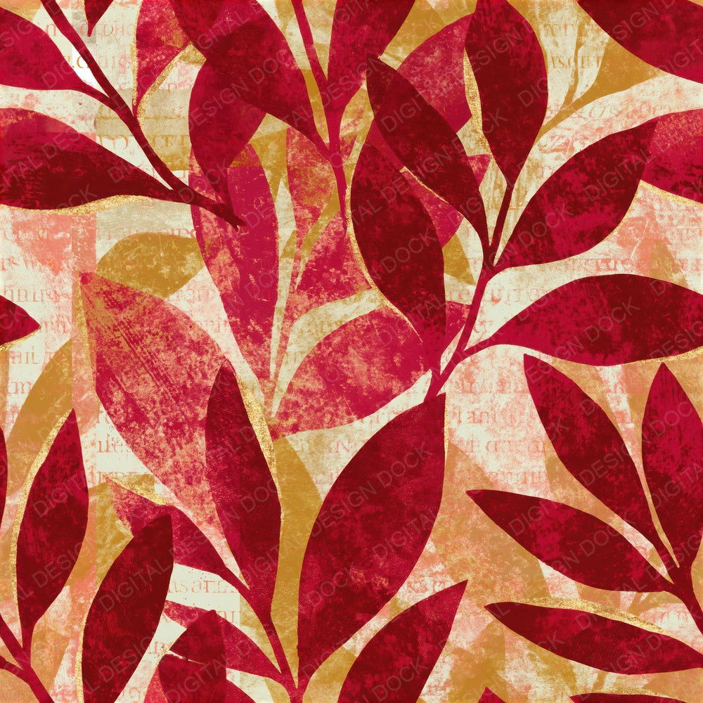 Layered Olive Branches Candy Cream Seamless Digital Paper Pack (DDD015566)
