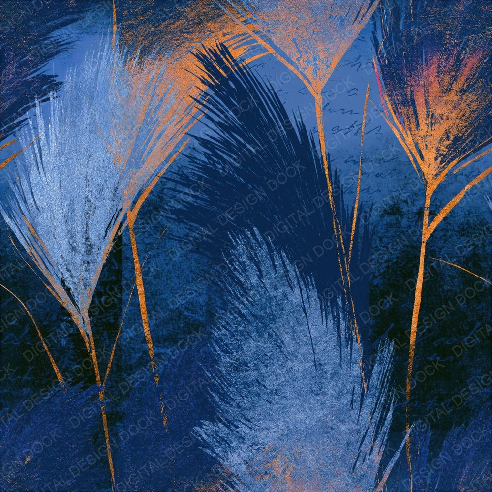 Screenprint Pampas Grass Midnight Silver Seamless Digital Paper Pack (DDD015578)