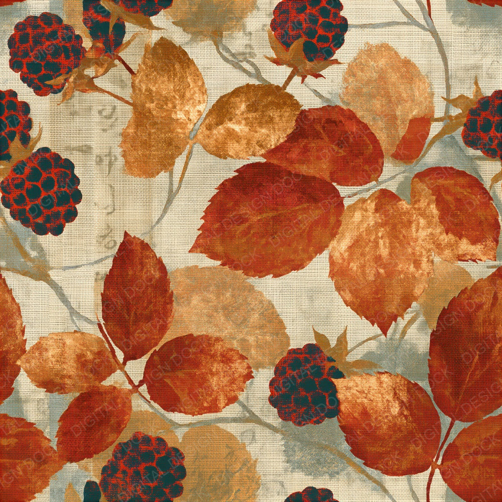 Layered Blackberries Copper Seamless Digital Paper Pack (DDD015587)