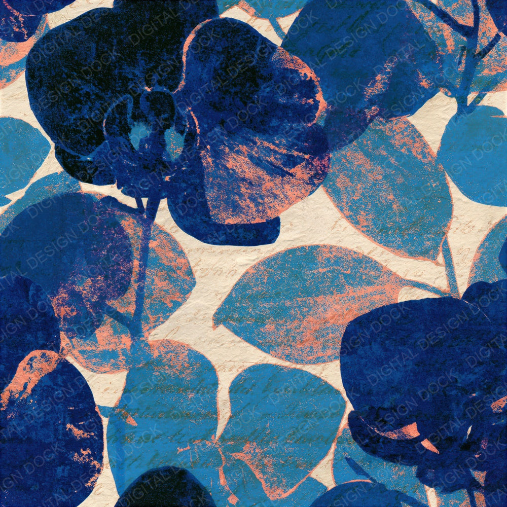 Risograph Orchids Denim Navy Seamless Digital Paper Pack (DDD015595)