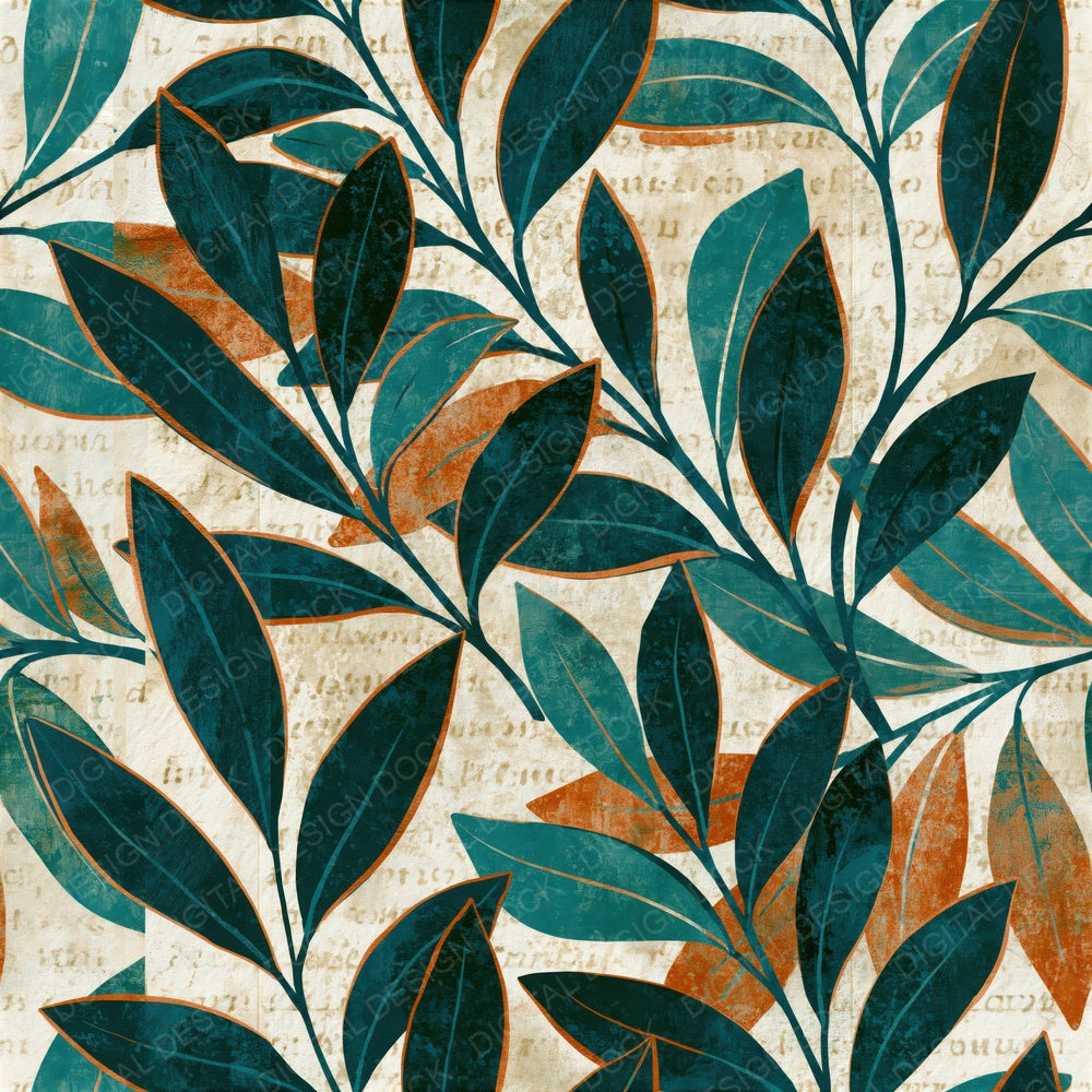 Blueprint Olives Malachite Cream Seamless Digital Paper Pack (DDD015625)