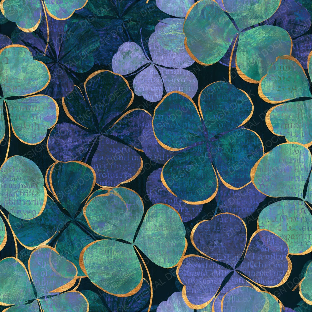 Layered Clover Aurora Lilac Seamless Digital Paper Pack (DDD015647)
