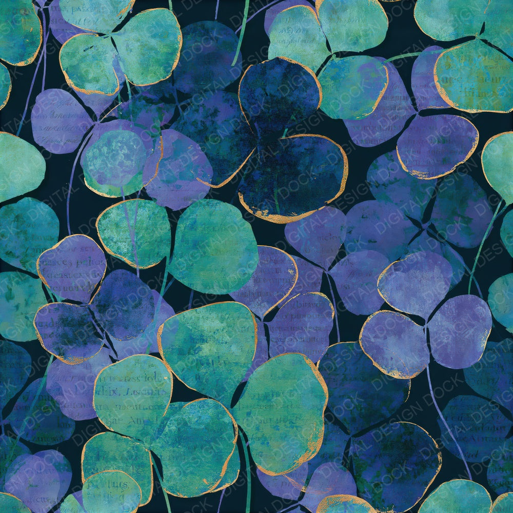 Layered Clover Aurora Lilac Seamless Digital Paper Pack (DDD015647)