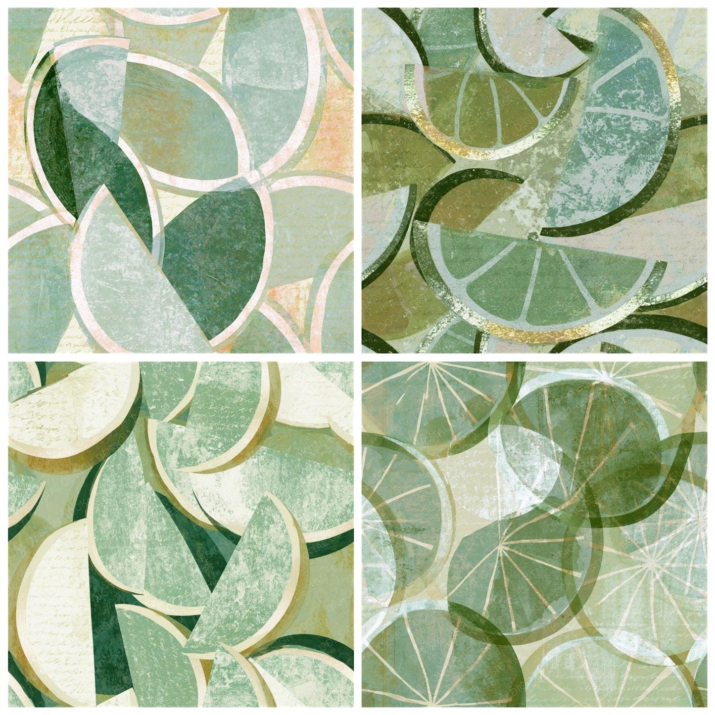 Monoprint Honeydew Sage Ivory Seamless Digital Paper Pack (DDD015655)