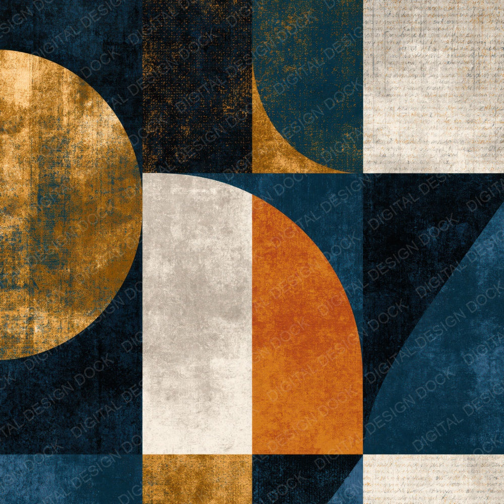 Mid Century Midnight Bone Abstract Digital Paper Pack (DDD015671)