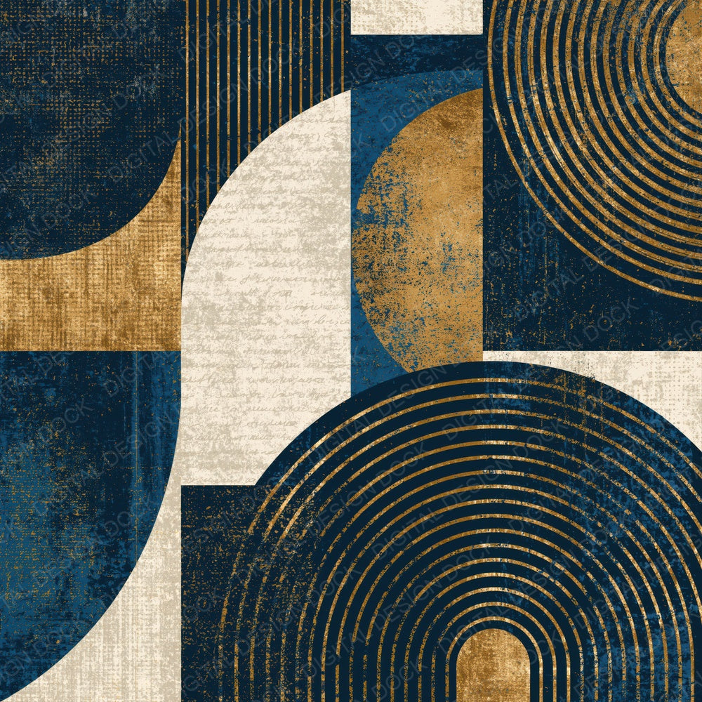 Mid Century Midnight Bone Abstract Digital Paper Pack (DDD015671)