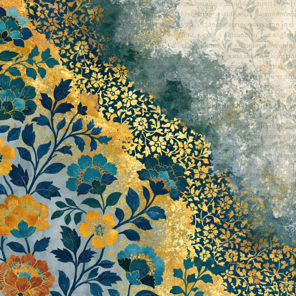 Mughal Graphite Cream Tonal Digital Paper Pack (DDD015672)