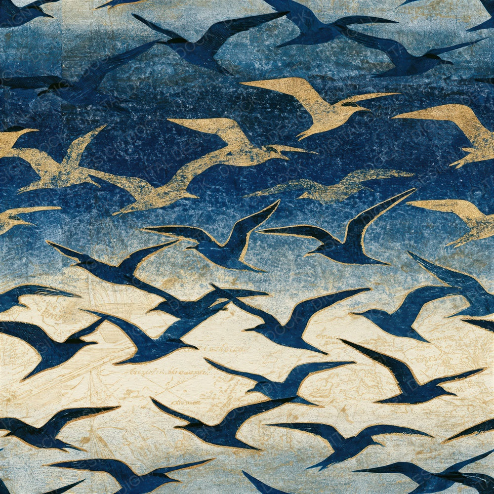 Etching Terns Navy Bone Seamless Digital Paper Pack (DDD015690)